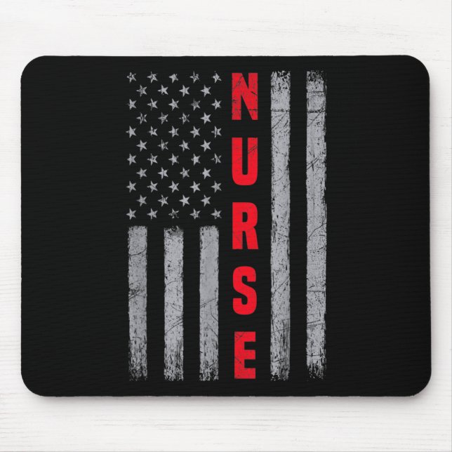 Nurse Distressed American Flag Design Nursing Mouse Mat (Front)