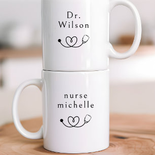 Nurse Doctor   Custom Minimalist Healthcare Worker Coffee Mug