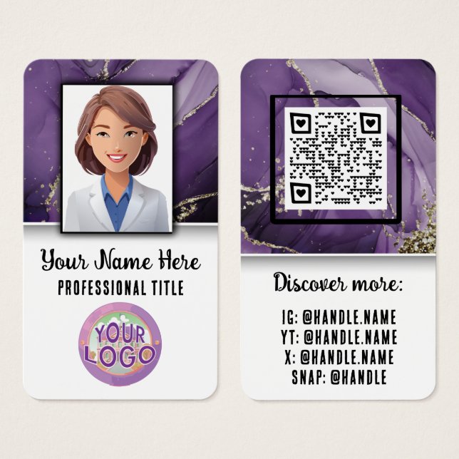 Nurse Doctor Healthcare Professional Elegant Logo (Front & Back)