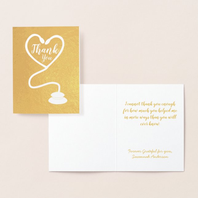 Nurse Doctor Healthcare Worker Thank You Foil Card (Display)