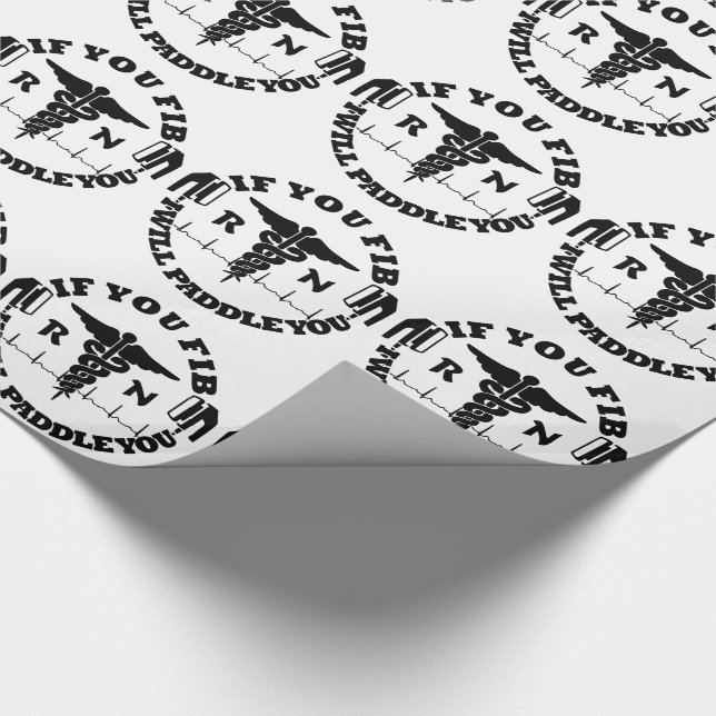 Nurse Doctor Humour PADDLE YOU Defib Wrapping Paper (Corner)