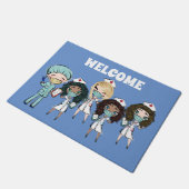 Nurse Doctor illustration welcome hospital clinic Doormat (Angled)