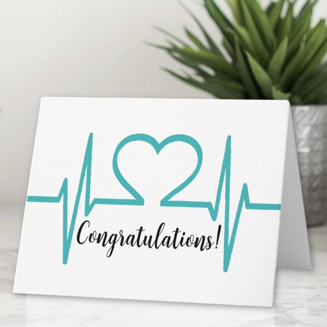 Nurse Doctor Medical Graduation Congratulations Card (Simple Heart Beat Nurse Doctor Medical Graduation Card)