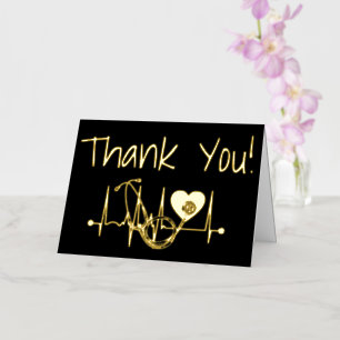 Nurse Doctor Medical Heart Stethoscope Nursing Foil Greeting Card