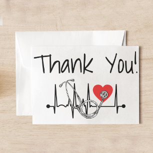 Nurse Doctor Medical Heart Stethoscope Nursing Thank You Card