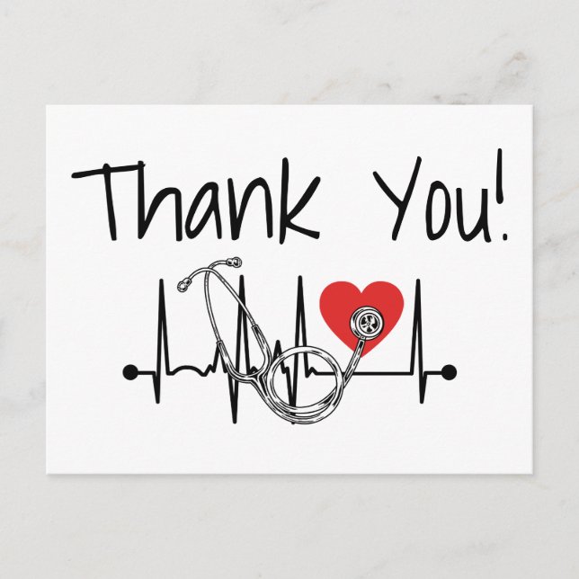 Nurse Doctor Medical Stethoscope Nursing Thank You Postcard (Front)