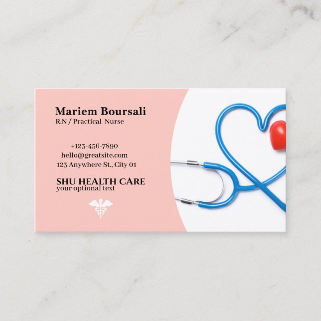 nurse doctor practitioner business cards (Front)