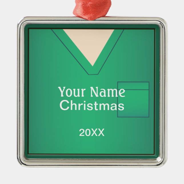 Nurse Doctor Scrubs Christmas Premium Ornament 3 (Front)