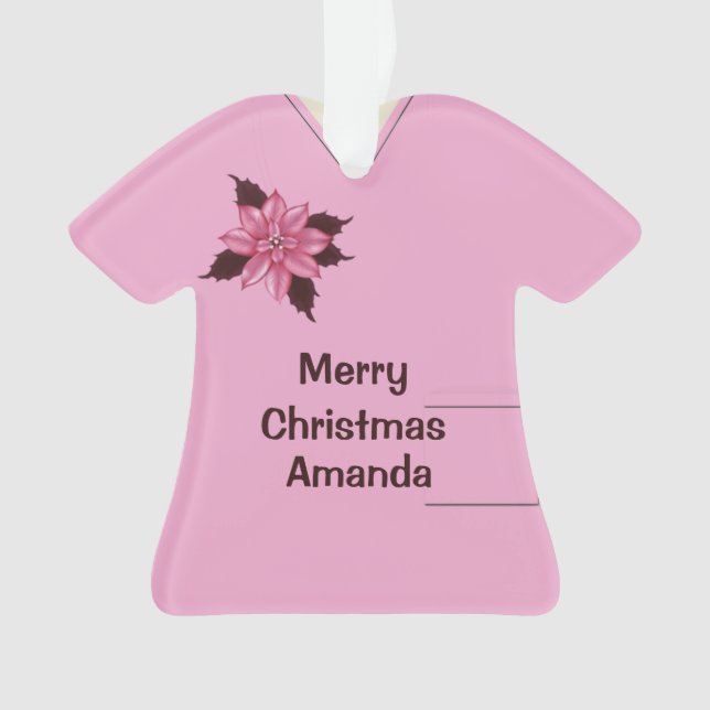 Nurse Doctor Scrubs Uniform Christmas Pink 3 Ornament (Front)