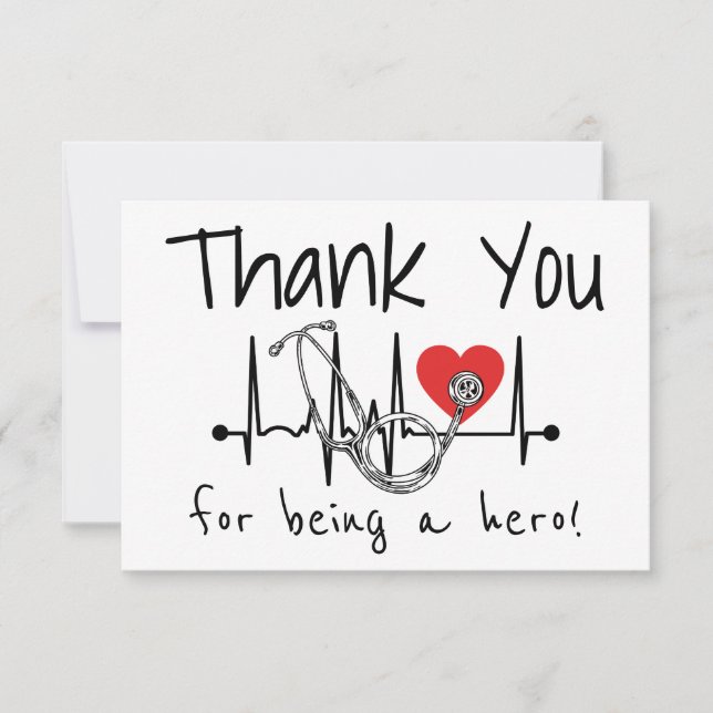 Nurse Doctor Stethoscope Nursing Healthcare Thank You Card (Front)