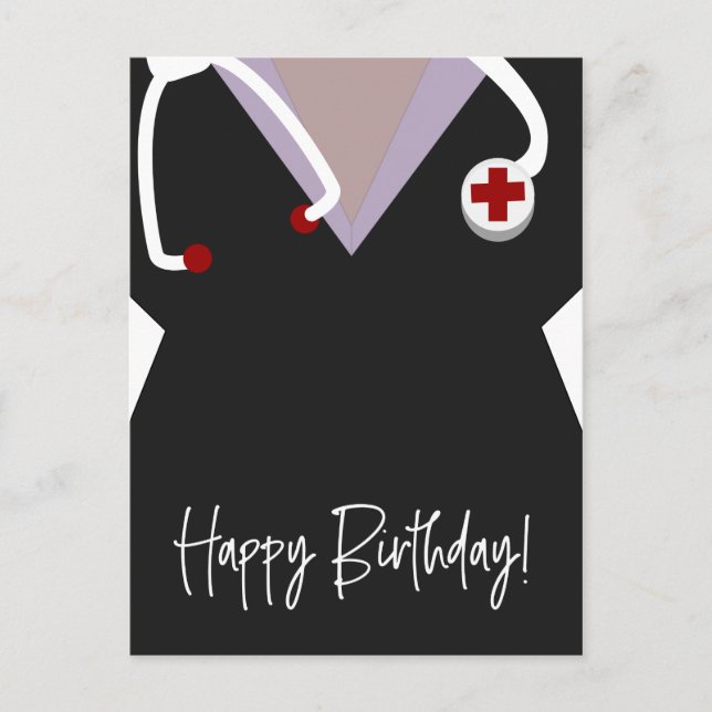 Nurse Doctor Vet Character Uniform Birthday Postcard (Front)