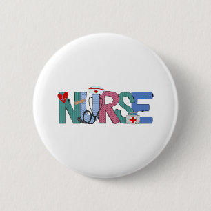 Nurse Doodle Life Heart Motivational Help 6 Cm Round Badge