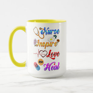 Nurse Drinkware Inspire Love Heal Med Therapist Mug