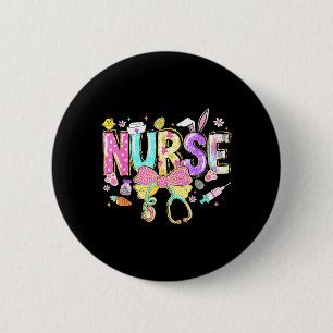 Nurse Easter Day Cute Coquette Stethoscope Nursing 6 Cm Round Badge