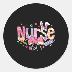 Nurse Easter Day Cute Coquette Stethoscope Nursing Classic Round Sticker