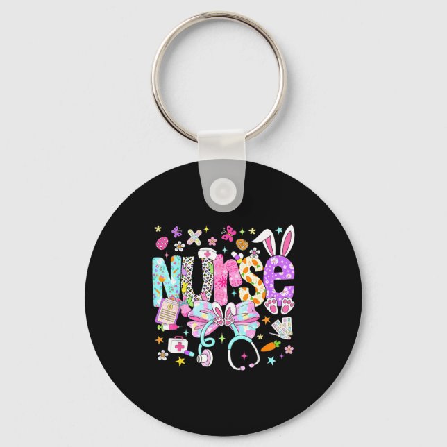 Nurse easter day cute coquette stethoscope nursing key ring (Front)