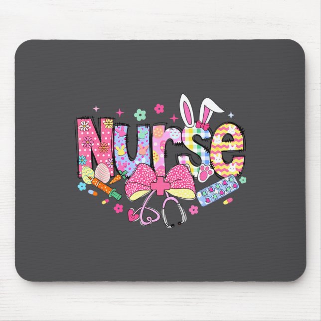 Nurse Easter Day Cute Coquette Stethoscope Nursing Mouse Mat (Front)