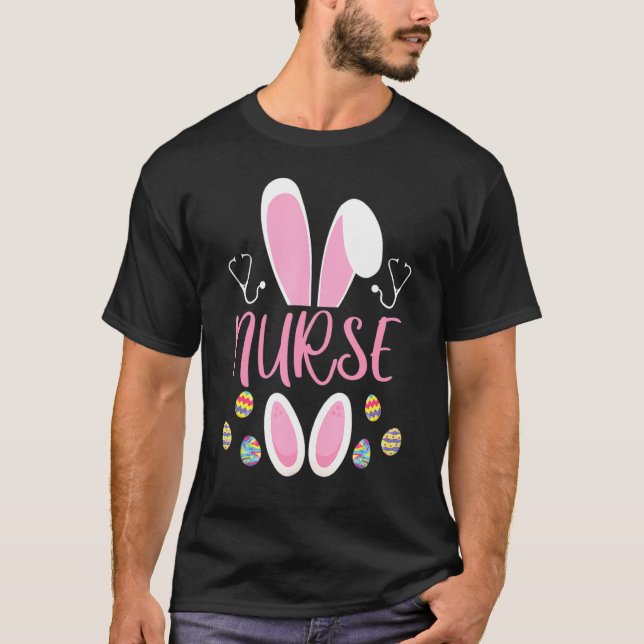 Nurse Easter Egg Hunting Rabbit Rn Easter Day Bunn T-Shirt (Front)