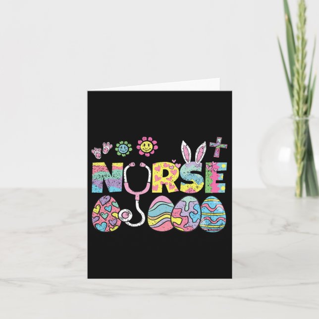 Nurse Easter Egg Hunting Spring Nursing Rn Men Wom Card (Front)