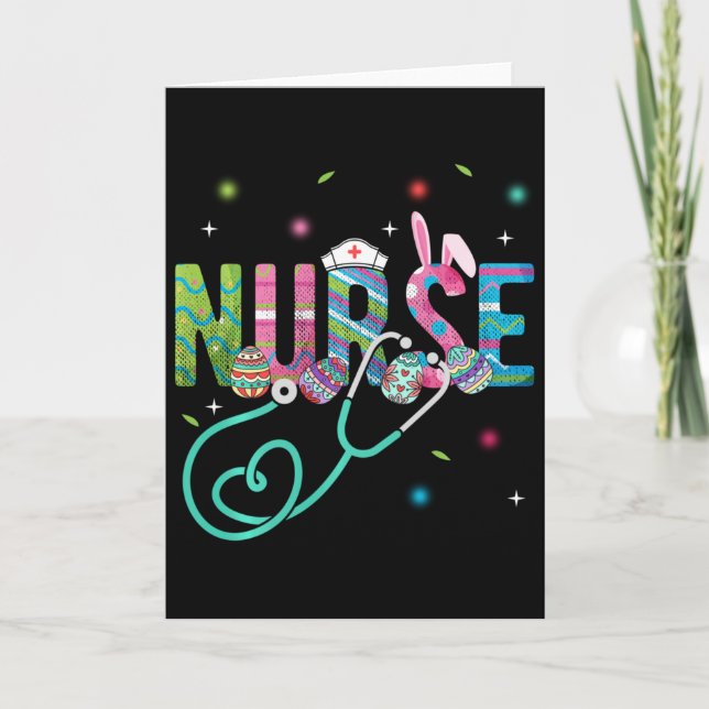 Nurse Easter Nurse Long Sleeve  Card (Front)