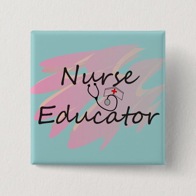 Nurse Educator Abstract Design 15 Cm Square Badge (Front)