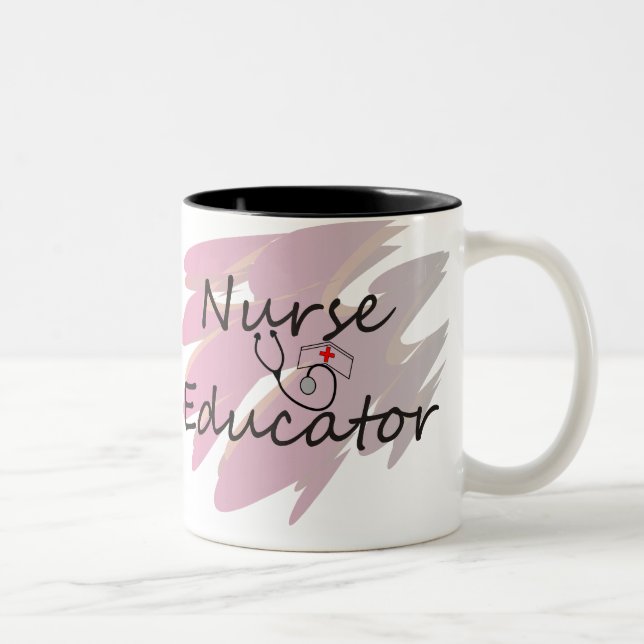Nurse Educator Abstract Design Two-Tone Coffee Mug (Right)