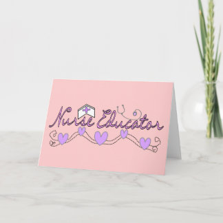 Nurse Educator Pink Hearts Design Card