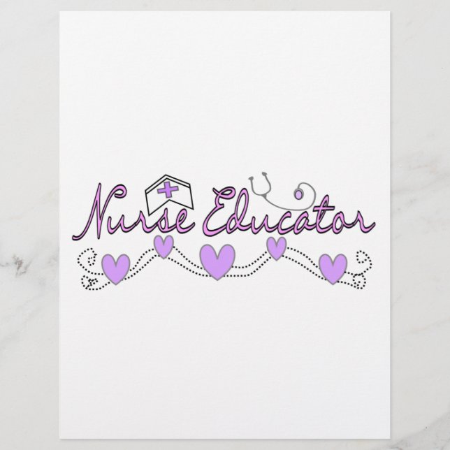 Nurse Educator Pink Hearts Design Flyer (Front)