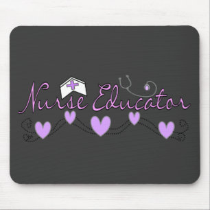 Nurse Educator Pink Hearts Design Mouse Mat