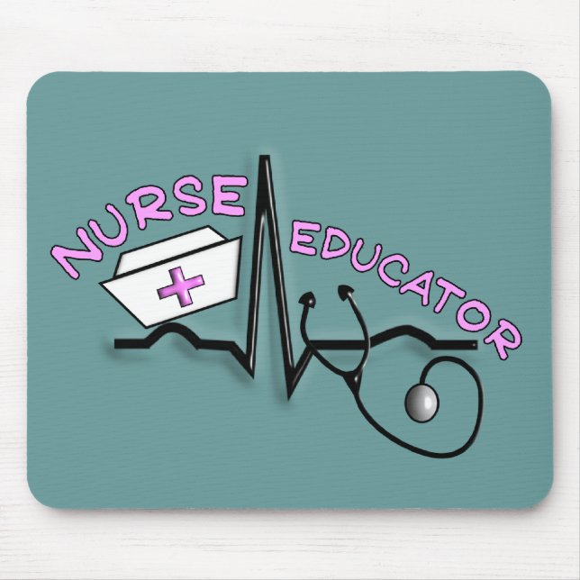Nurse Educator QRS and Nurse Cap Design Mouse Mat (Front)
