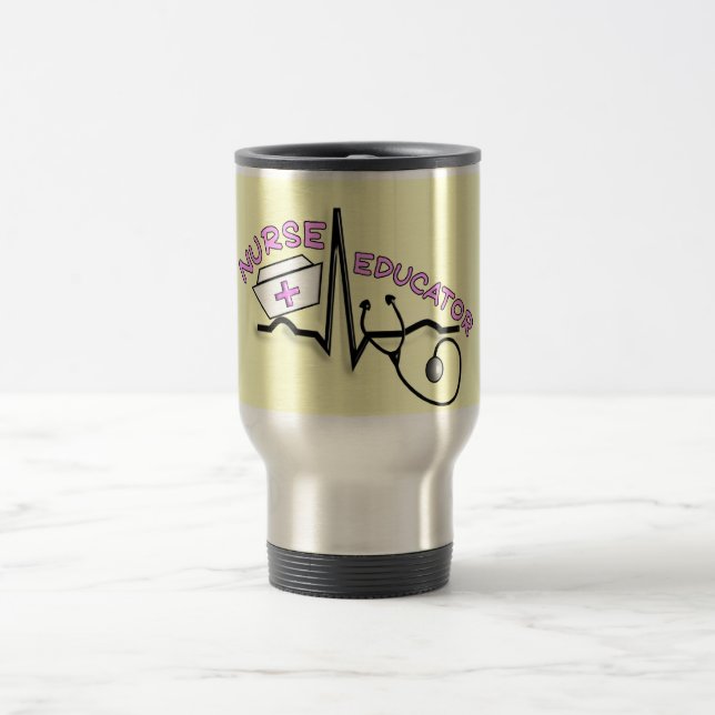 Nurse Educator QRS and Nurse Cap Design Travel Mug (Center)