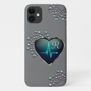 Nurse EKG heart and jewel iPhone 11 Case