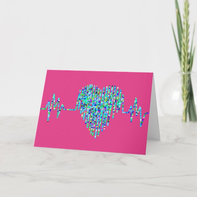 Nurse ekg heart romantic card (Front)