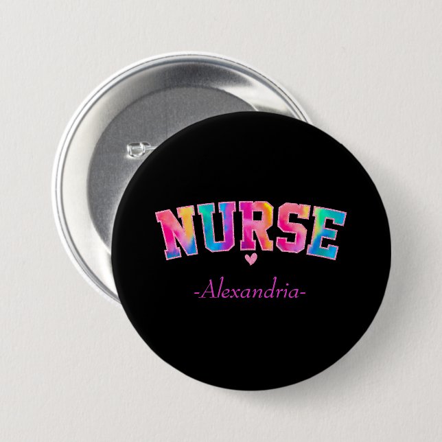 Nurse Elegant Colour 7.5 Cm Round Badge (Front & Back)
