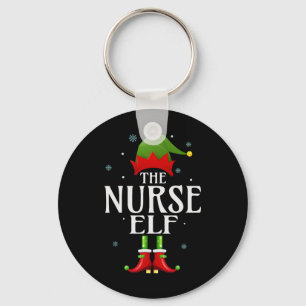 Nurse Elf Xmas Funny Family Matching Christmas Paj Key Ring