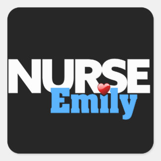 Nurse Emily Show Sticker, black Square Sticker