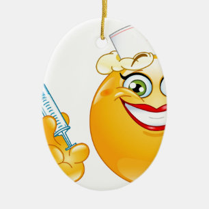 nurse emoji ceramic tree decoration