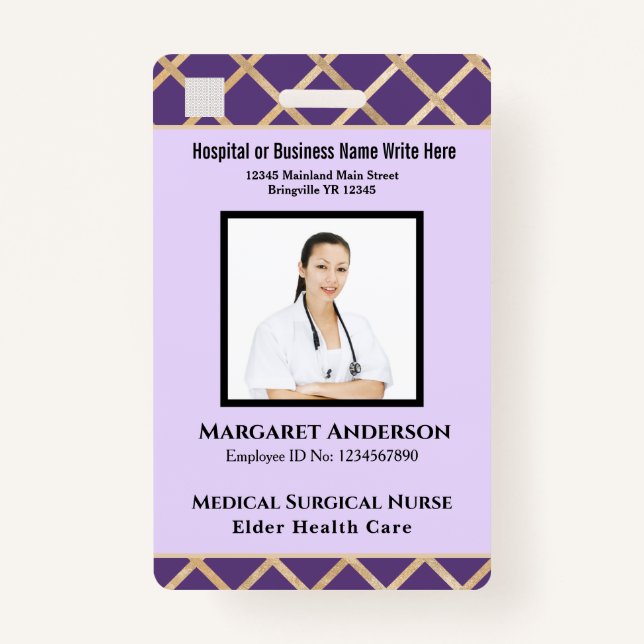 Nurse Employee ID Identification Card Custom ID Badge (Front)