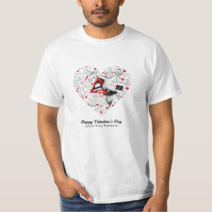 Nurse Engineer Teacher Professional Valentine Hear T-Shirt