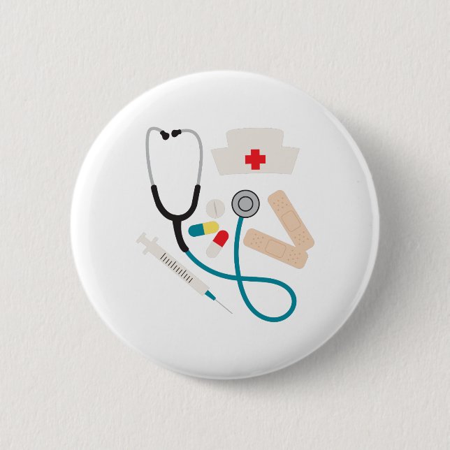 Nurse Equipment 6 Cm Round Badge (Front)