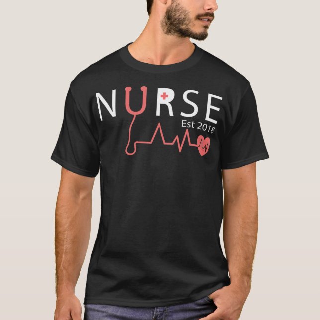 Nurse Est 2018 (1) medicine  T-Shirt (Front)
