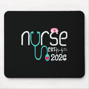 Nurse Est 2026 Rn Nursing School Graduation Gradua Mouse Mat