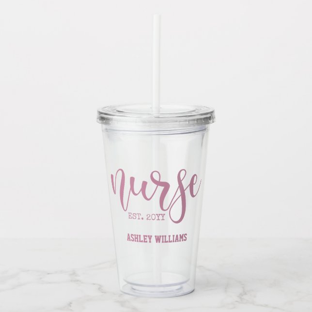 Nurse Est Custom Student Nurse RN graduation  Acrylic Tumbler (Front)