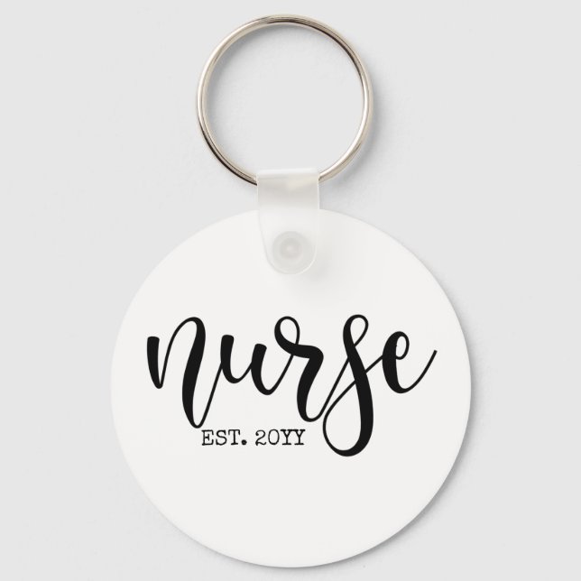 Nurse Est Custom Year Student Nurse RN graduation Key Ring (Front)