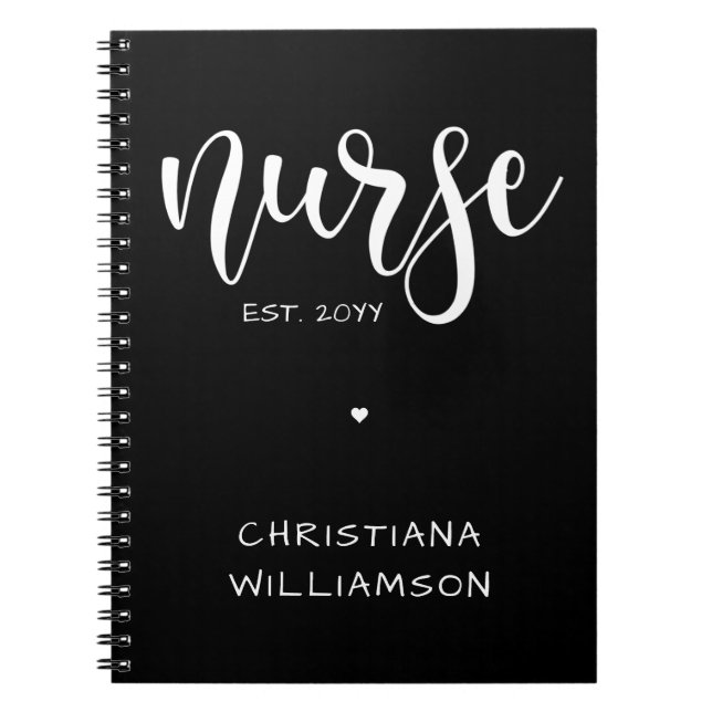 Nurse Est Custom Year Student Nurse RN graduation Notebook (Front)