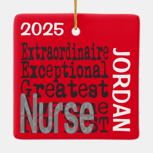 Nurse Extraordinaire CUSTOM Ceramic Ornament (Back)
