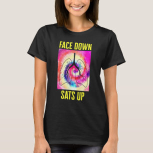 Nurse Face Down Sats Up Lungs Floral Health Care W T-Shirt
