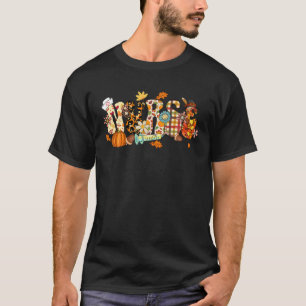 Nurse Fall Pumpkin Turkey Retro Thanksgiving Nurse T-Shirt