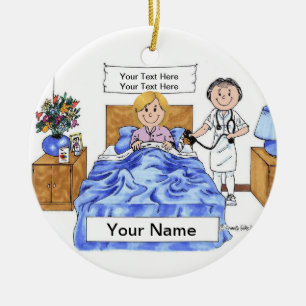 Nurse - Female, Adult Female Patient Ceramic Ornam Tree Decoration