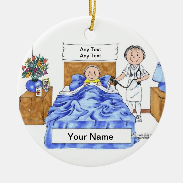 Nurse - Female Ceramic Tree Decoration (Front)